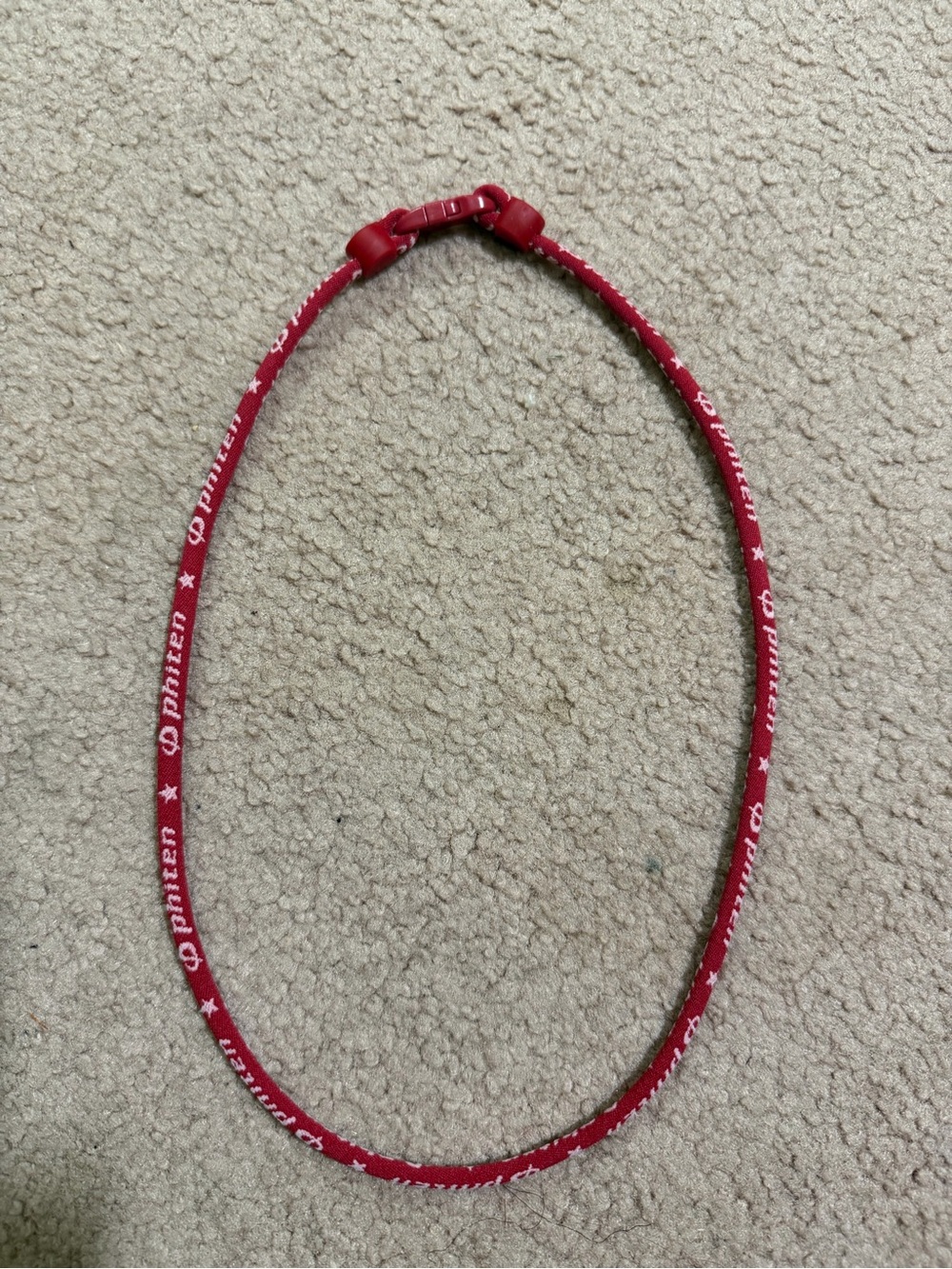 Phiten Red Aqua Titanium Sports Necklace 25” White Logo Athletic